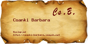 Csanki Barbara névjegykártya